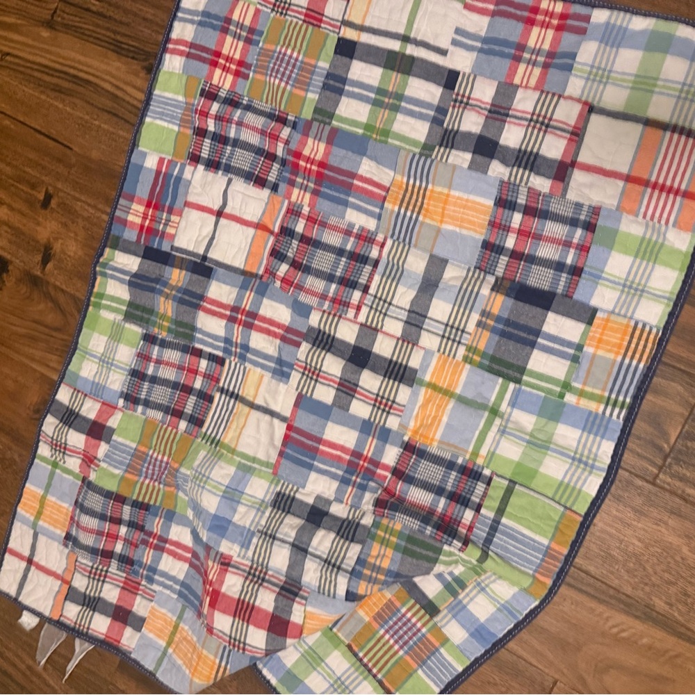 Pottery Barn Kids Multicolor Plaid Comforter for crib